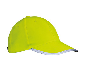 6 Panel Baseballcap für Kinder aus Polyester mit reflektierender Borte